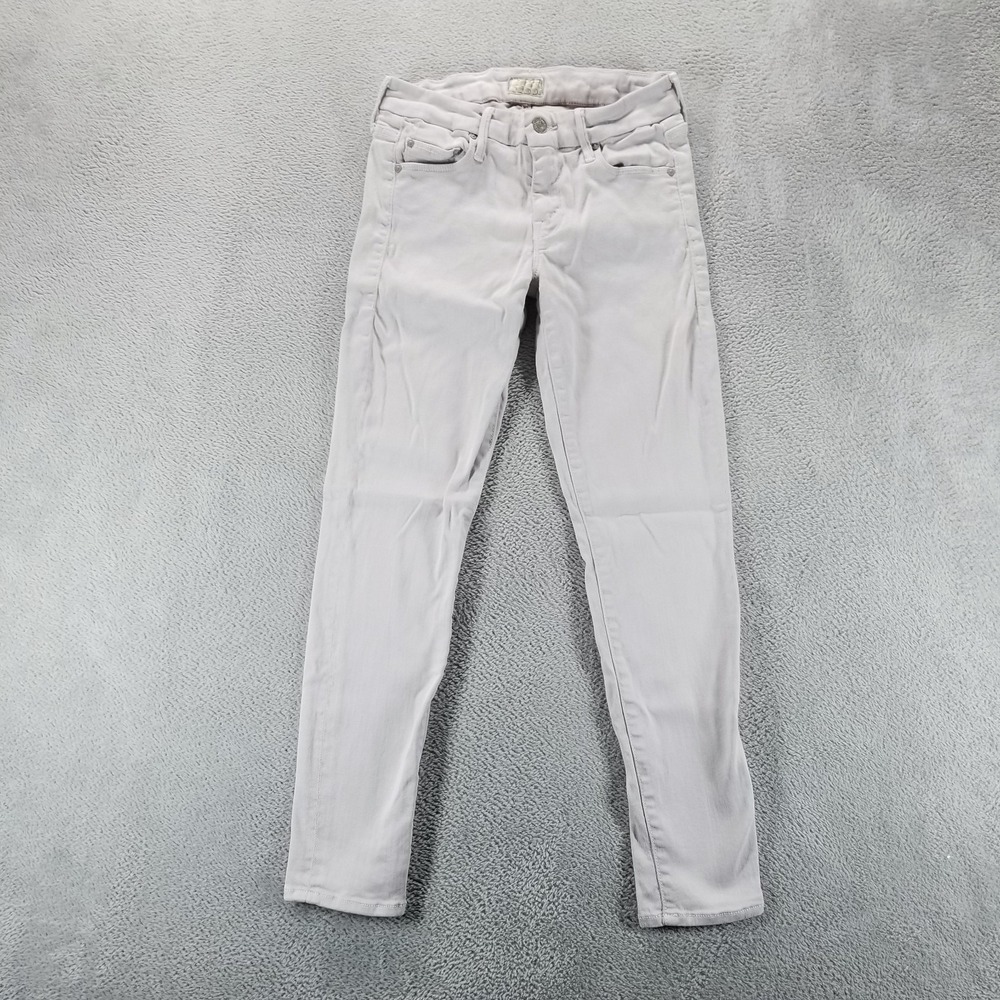 Mother Jeans Womens 26 Beige The‎ Looker Skinny Mid Rise Stretch Light Wash
